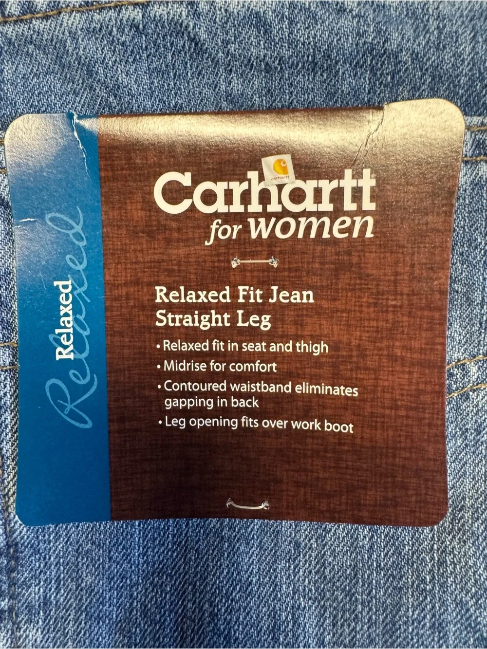 NWT Women’s  Carhartt Relaxed Fit Straight Leg Jeans SZ 14/32